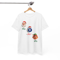 Holiday Ho Ho Ho Tee Shirt - Unisex Heavy Cotton Casual Fit