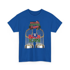 Holiday Back 2 Back World Series Champions Dodgers Tee Shirt - Unisex Heavy Cotton Casual Fit