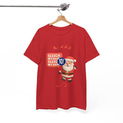 Holiday Santa Sleigh My Name Tee Shirt - Unisex Heavy Cotton Casual Fit