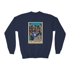 Dodgers "Los Campeones" Loteria Card Kids Sweatshirt - Unisex Crewneck Casual Streetwear