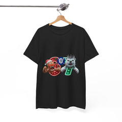 Holiday Christmas Gingerbread and Polar 67 Tee Shirt - Unisex Heavy Cotton Casual Fit