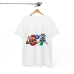 Holiday Christmas Gingerbread and Polar 67 Tee Shirt - Unisex Heavy Cotton Casual Fit