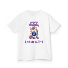Personalized Kids Unicorn Birthday Tee — "Happy Birthday" Name T-Shirt