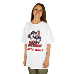 Personalized Kids Baseball Birthday Tee — "Happy Birthday" Name T-Shirt