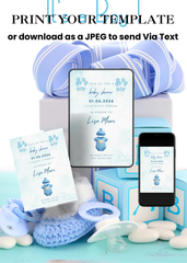 Boy Baby Shower Editable Invitation (Portrait)