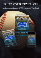 Game Day Baseball Tailgating Editable Invitation (Portrait)