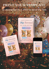 Gender Reveal Editable Invitation (Portrait)
