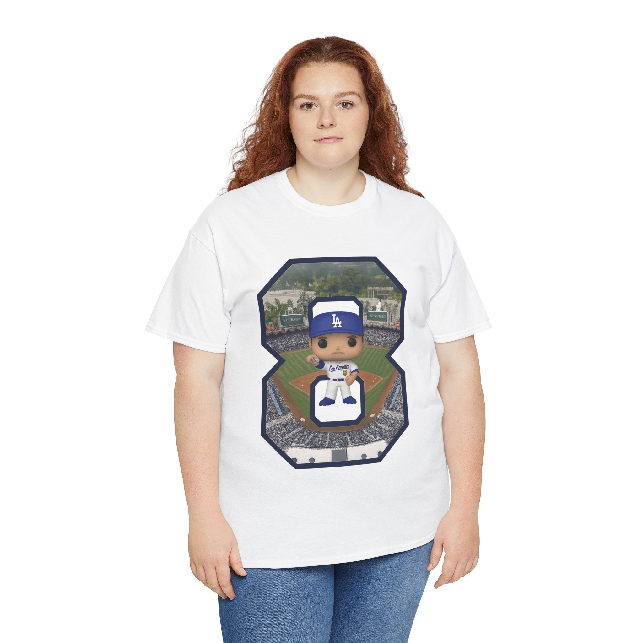 Kike Number 8 with a Funko Style Figurine Tee Shirt - Unisex Heavy Cotton Tee Casual Fit