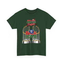 Holiday Back 2 Back World Series Champions Dodgers Tee Shirt - Unisex Heavy Cotton Casual Fit