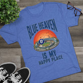 Retro Blue Heaven Is My Happy Place Tee - Tri-Blend Crew T-Shirt
