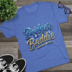 Dodger Baddie Glitter T‑Shirt — Sparkling LA Baseball Fan Tee