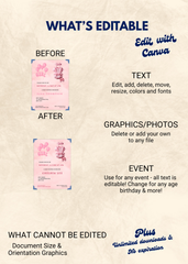 Girl Baby Shower Editable Invitation (Portrait)