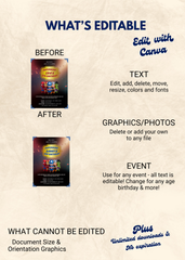 Superhero Birthday Editable Invitation (Portrait)