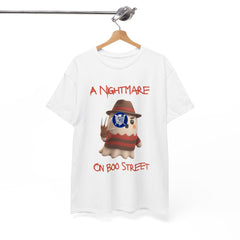 Halloween Spooky A Nightmare On Boo Street Tee Shirt - Unisex Heavy Cotton Casual Fit