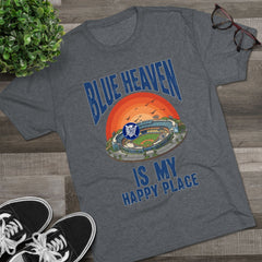 Retro Blue Heaven Is My Happy Place Tee - Tri-Blend Crew T-Shirt