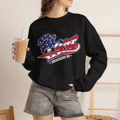Crewneck Sweatshirt — 'Hart Smashers' Baseball Team USA Flag Logo