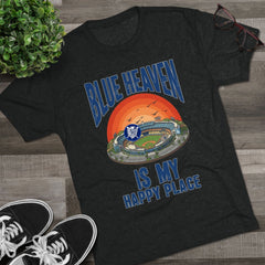 Retro Blue Heaven Is My Happy Place Tee - Tri-Blend Crew T-Shirt
