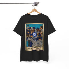 Dodgers "Los Campeones" Loteria Card Graphic Tee Shirt - Unisex Heavy Cotton Casual Fit