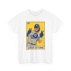 Kike Senor Octubre Loteria Card Tee Shirt - Unisex Heavy Cotton Tee, Baseball Tee, Baseball Shirt, Baseball Tshirt, Baseball Fan Gift