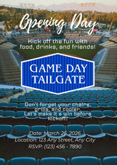 Game Day Baseball Tailgating Editable Invitation (Portrait)