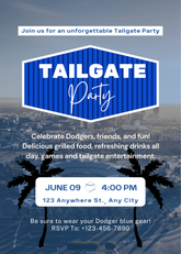 LA Tailgate Party Editable Invitation (Portrait)