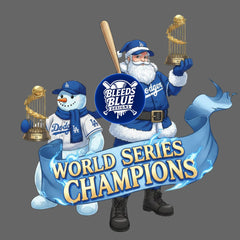 Holiday Santa and Snowman Back 2 Back Champions Dodgers PNG | Digital Art (6000x6000)