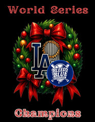 Holiday World Series Champions Dodgers Wreath PNG | Digital Art (6000x7712)