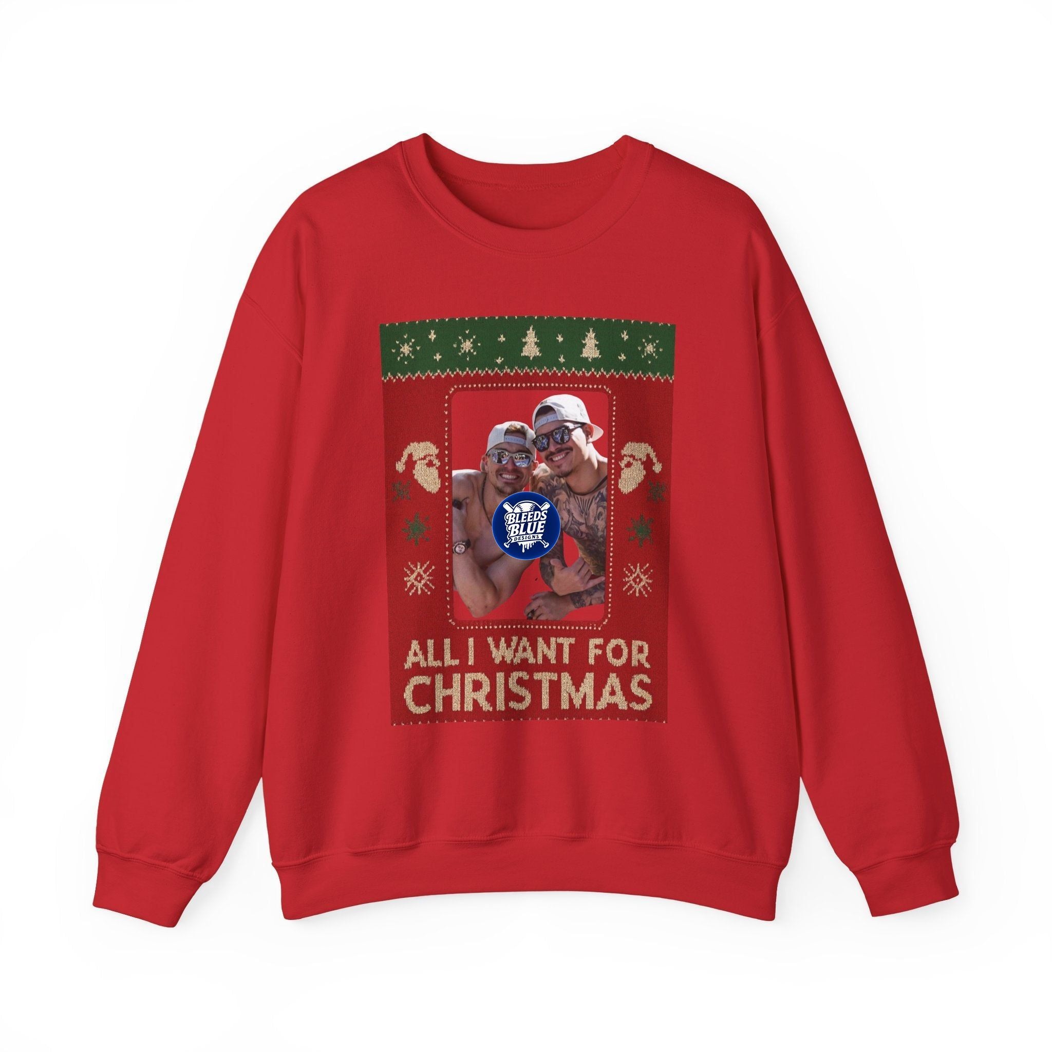 All I Want for Christmas Kike and Banda Sweatshirt - Unisex Crewneck Casual Streetwear