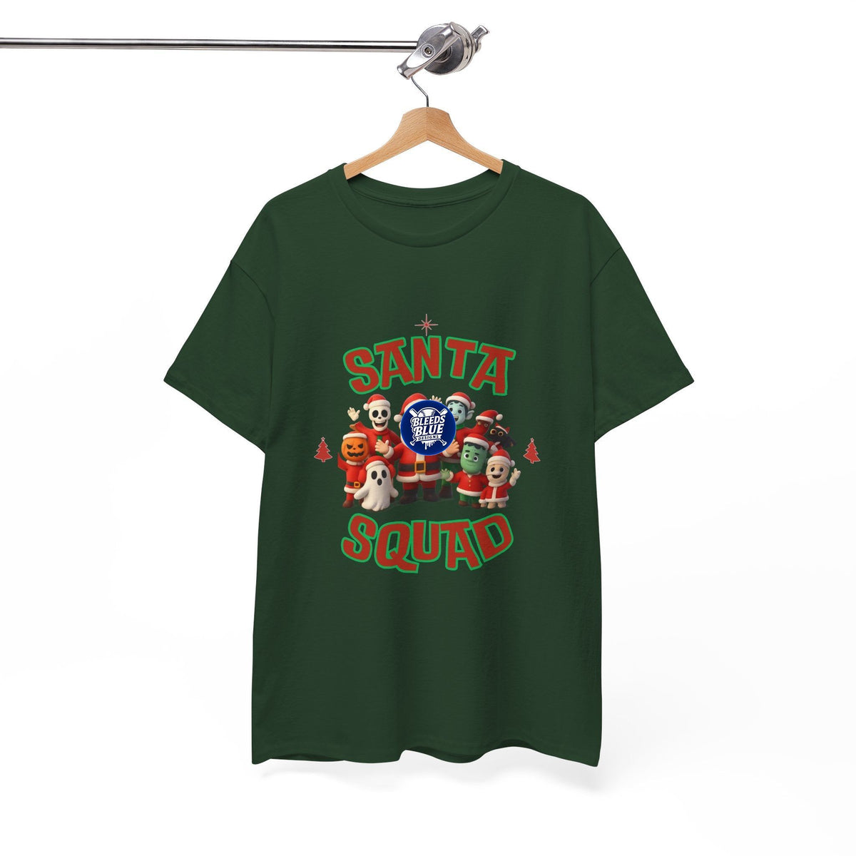 Holiday Santa Spooky Squad Tee Shirt - Unisex Heavy Cotton Casual Fit