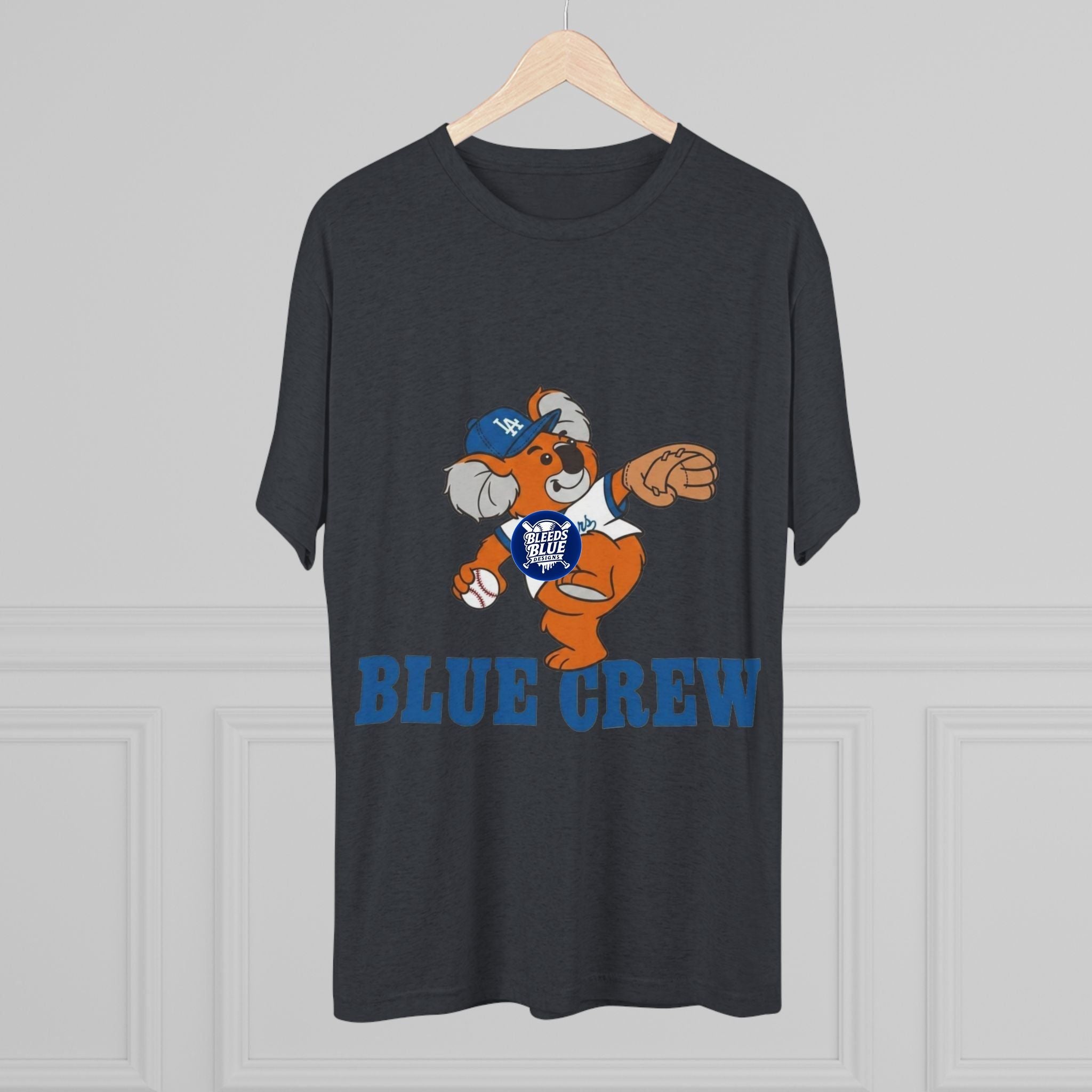 Blue Crew Koala Mascot Tee - Tri-Blend Crew T-Shirt