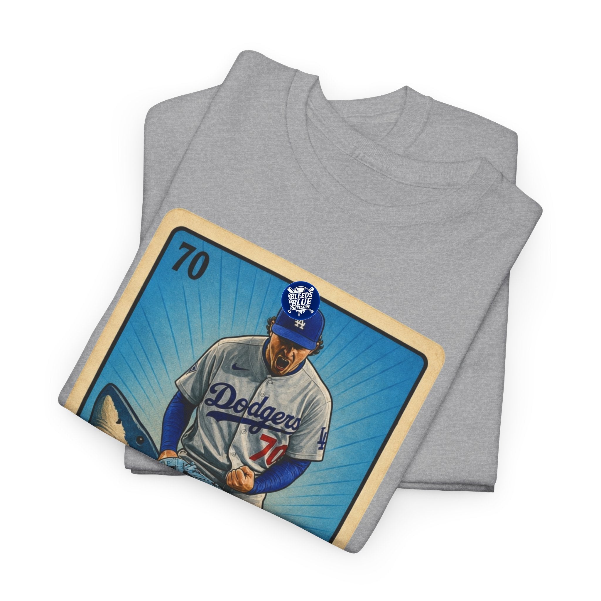 Baseball Shark 'El Tiburón' Tee – Vintage Lotería Style Baseball T-Shirt