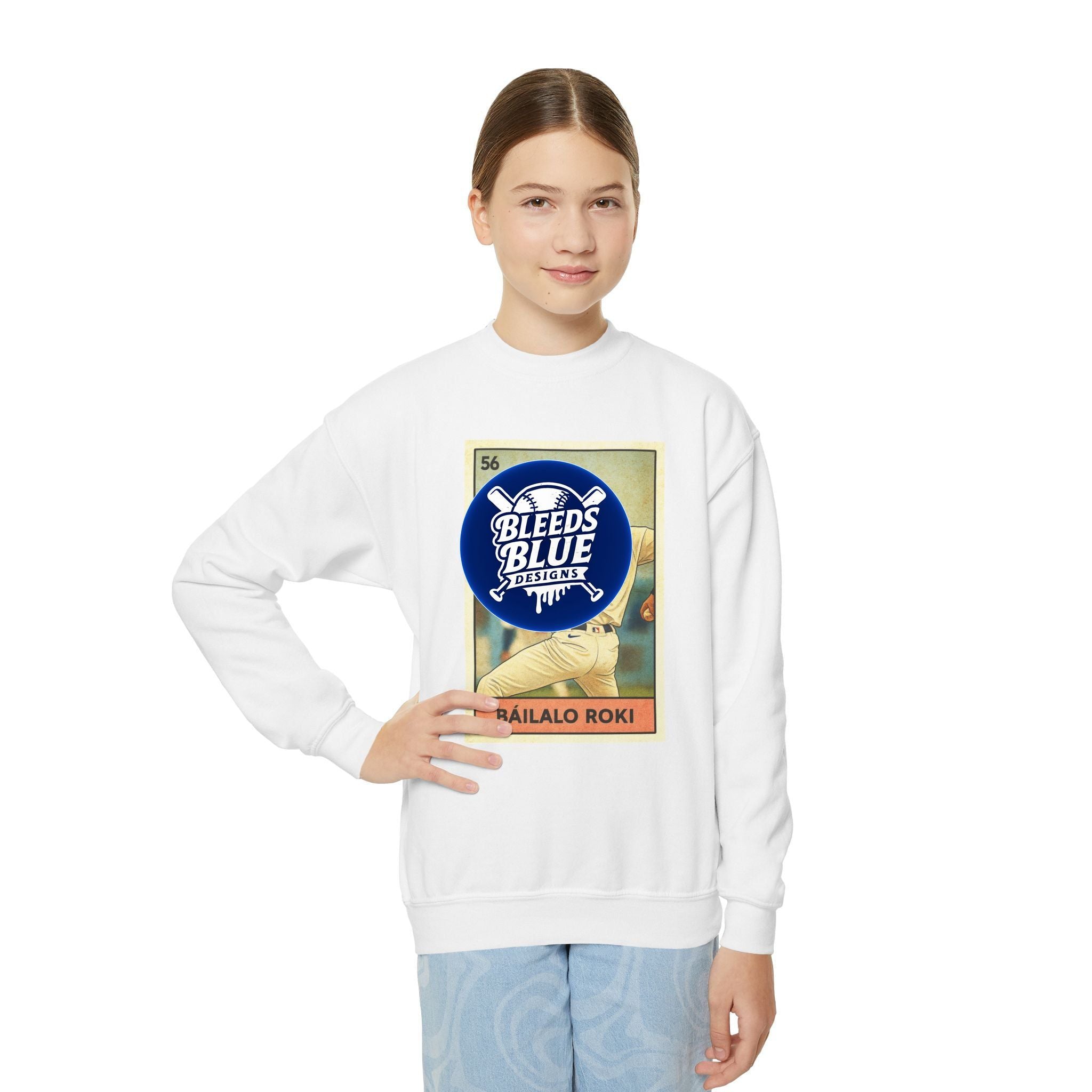 Sasaki Bailalo Roki Loteria Card Kids Sweatshirt - Unisex Crewneck Casual Streetwear