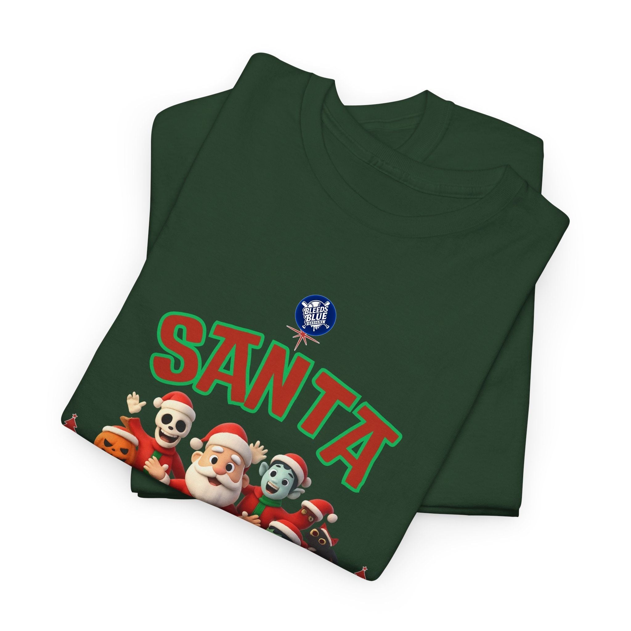 Holiday Santa Spooky Squad Tee Shirt - Unisex Heavy Cotton Casual Fit