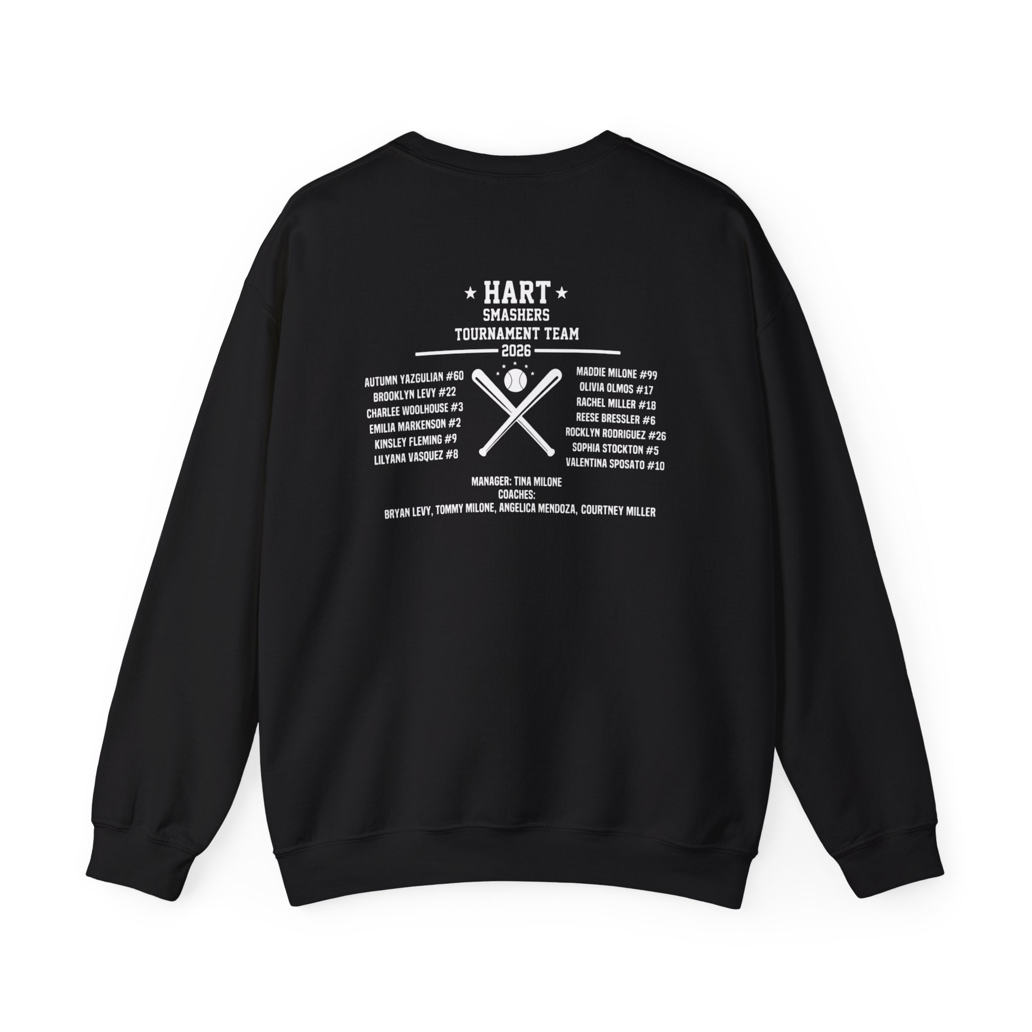 Crewneck Sweatshirt — 'Hart Smashers' Baseball Team USA Flag Logo
