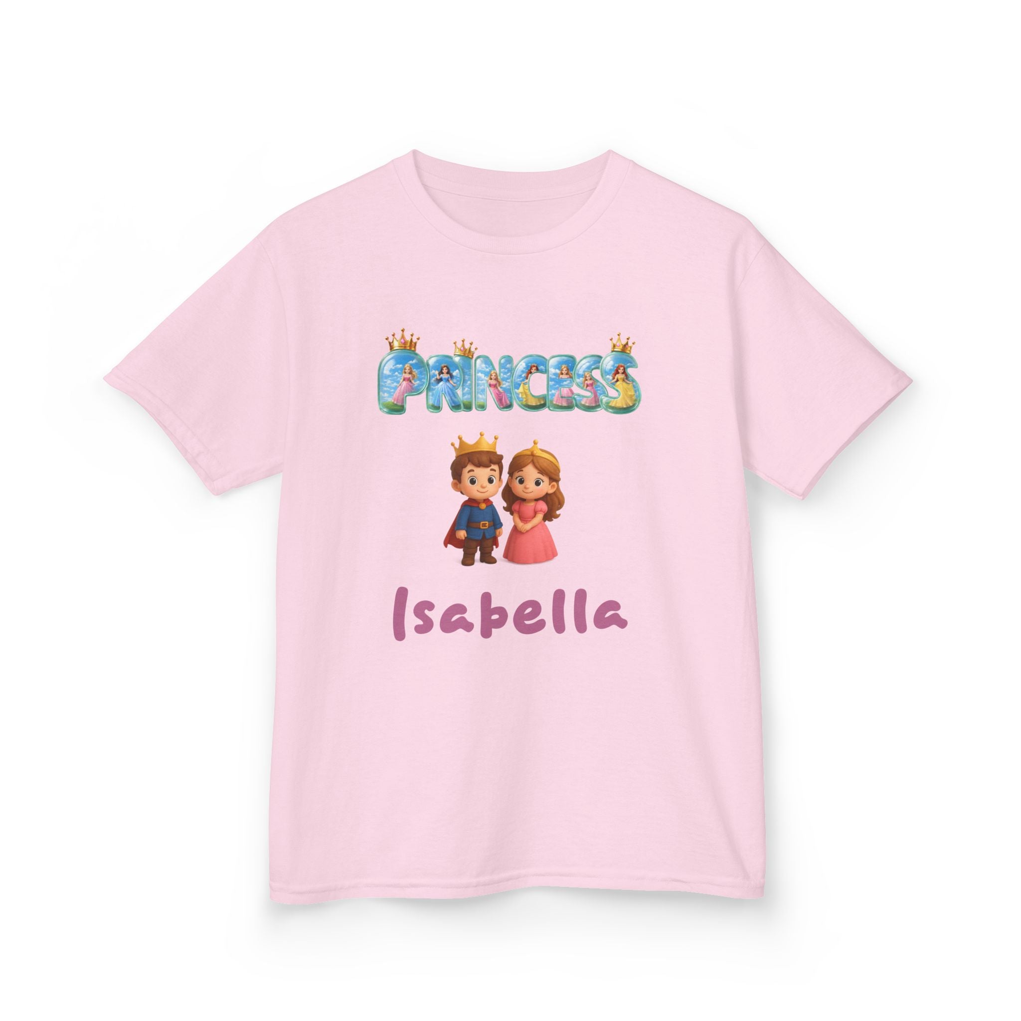 Personalized Kids T-Shirt — Colorful Princess Crown with Custom Name
