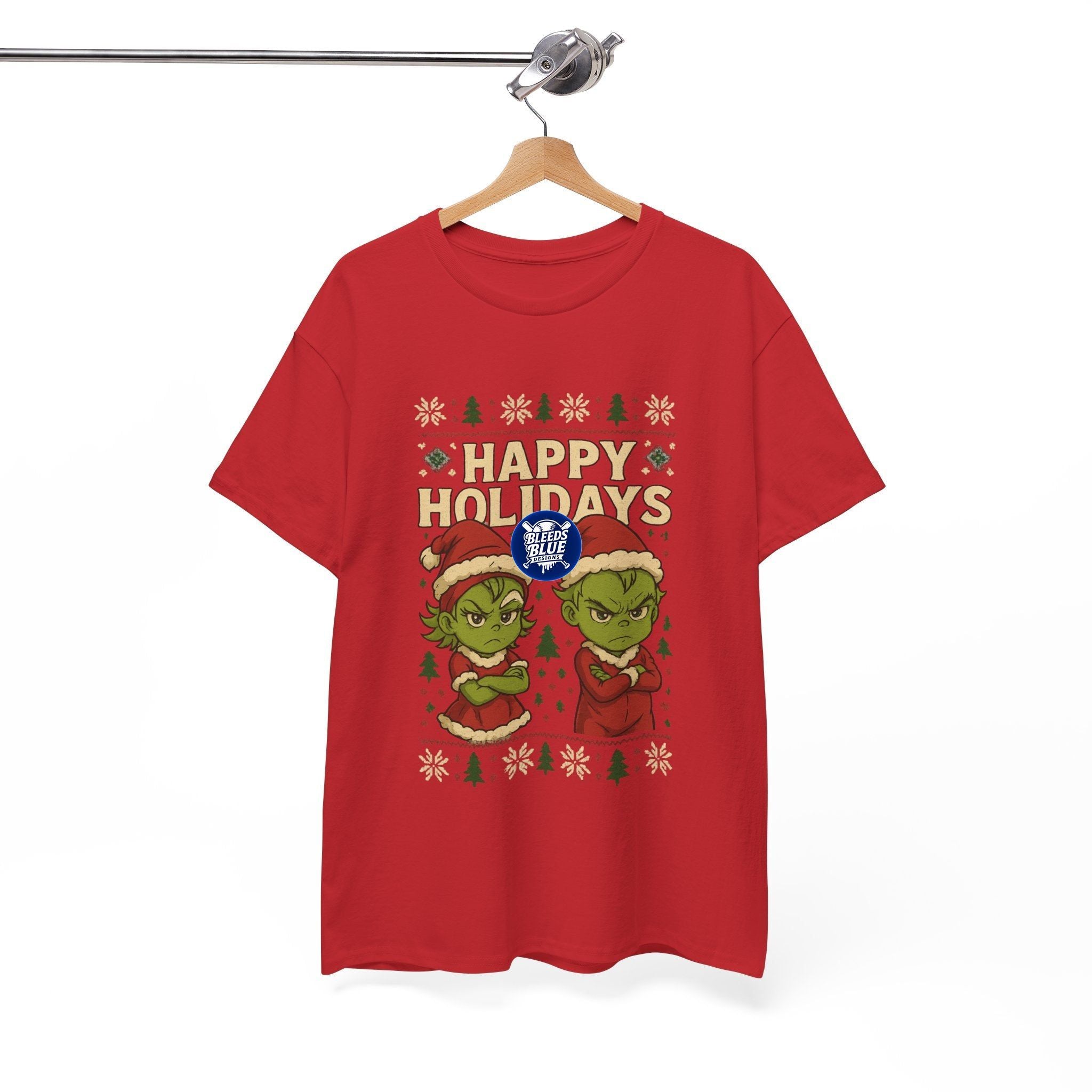 Holiday Ugly Christmas Baby Grinchies Tee Shirt - Unisex Heavy Cotton Casual Fit