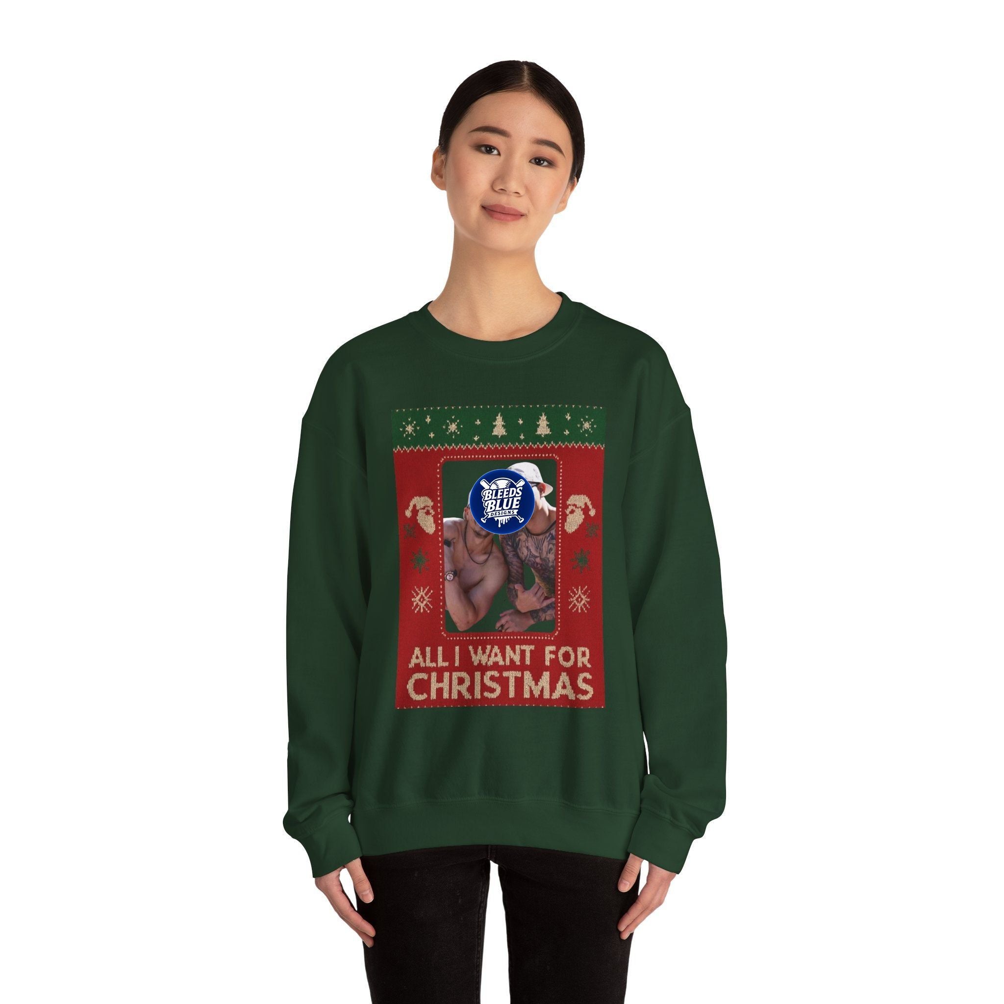 All I Want for Christmas Kike and Banda Sweatshirt - Unisex Crewneck Casual Streetwear