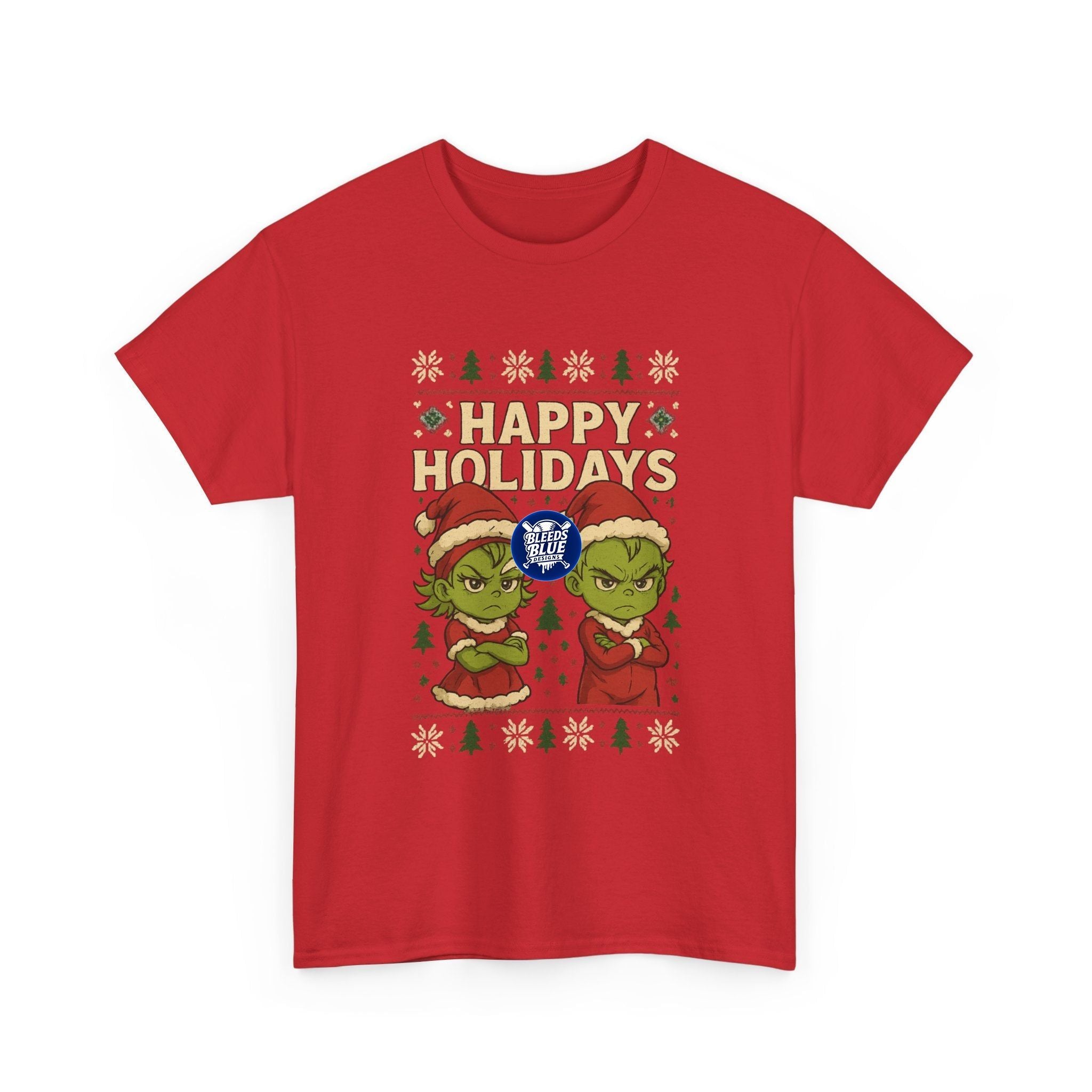 Holiday Ugly Christmas Baby Grinchies Tee Shirt - Unisex Heavy Cotton Casual Fit