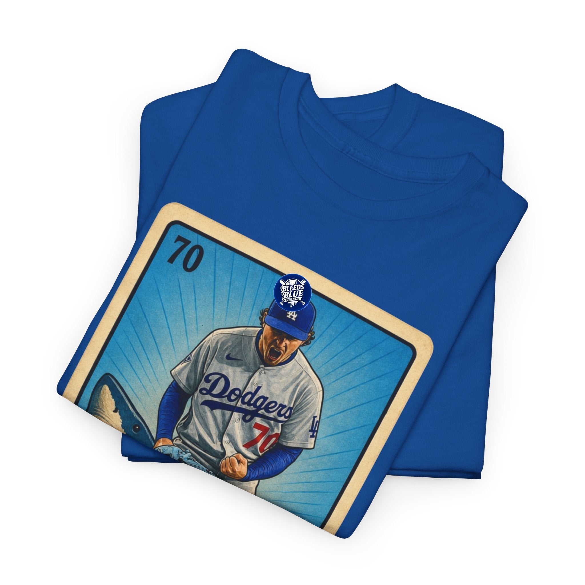 Baseball Shark 'El Tiburón' Tee – Vintage Lotería Style Baseball T-Shirt