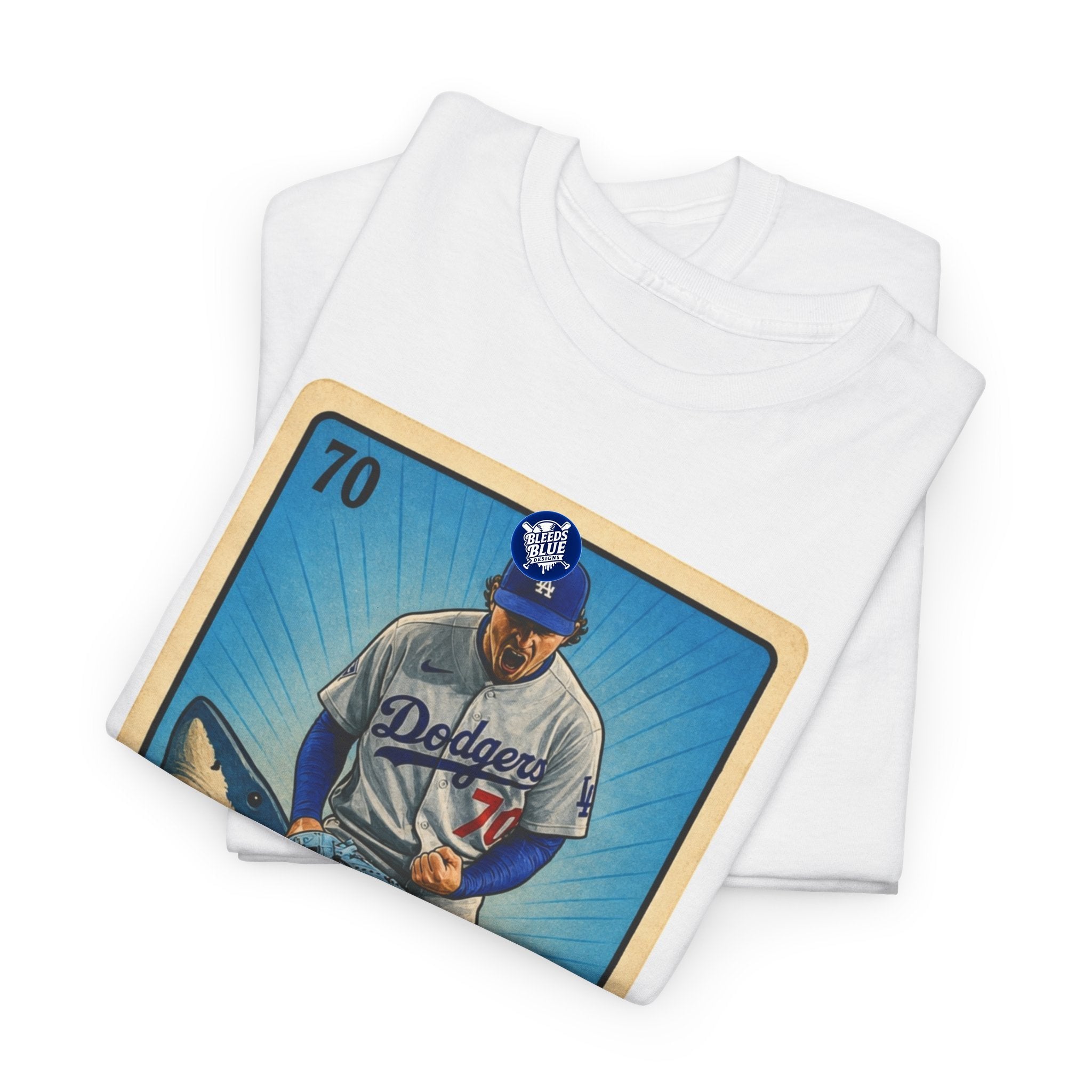 Baseball Shark 'El Tiburón' Tee – Vintage Lotería Style Baseball T-Shirt