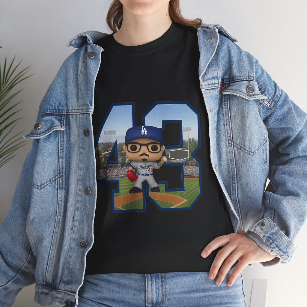 Banda Number 43 with a Funko Style Figurine Tee Shirt - Unisex Heavy Cotton Tee Casual Fit