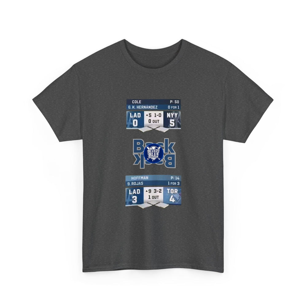 Gray t-shirt with sports-themed design on a white background