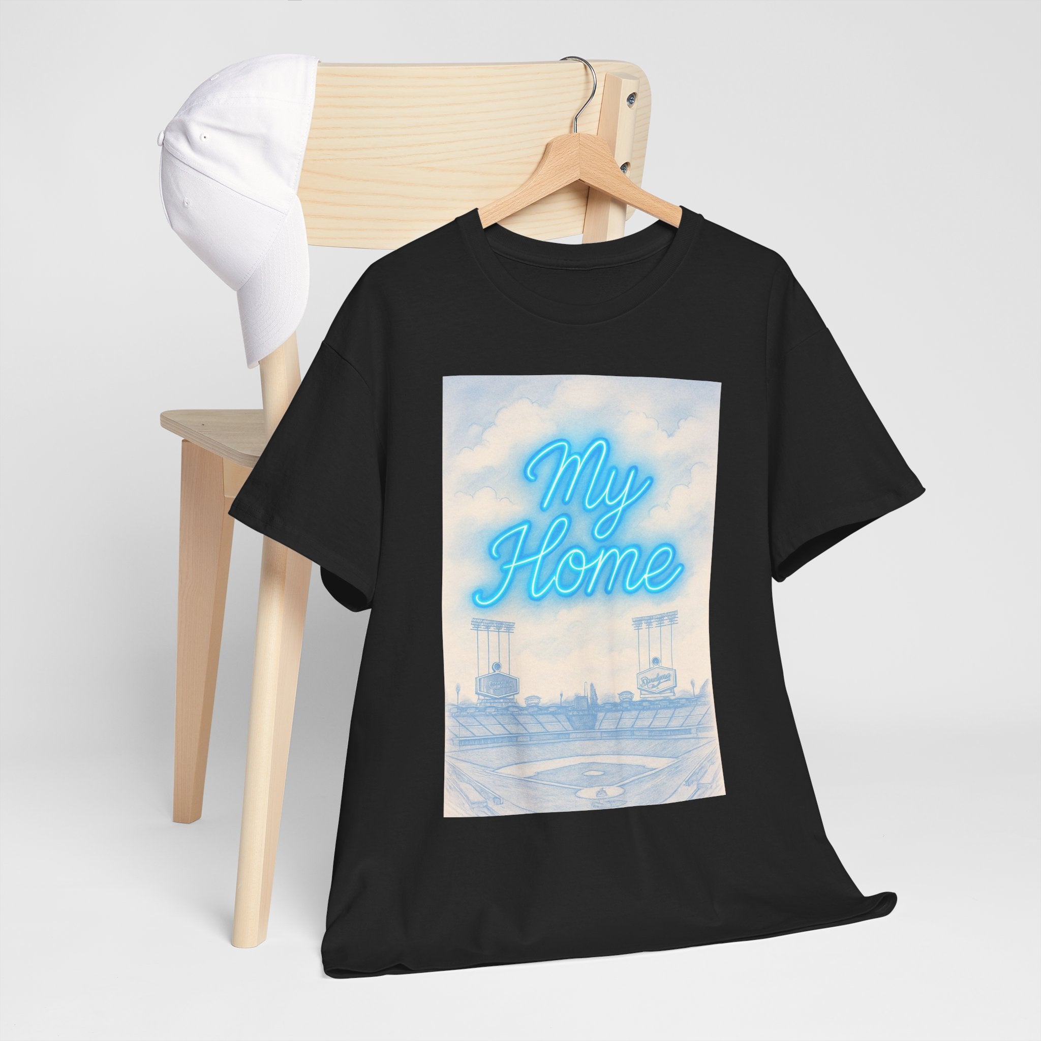 My Home Dodgers Stadium Sketch Tee Shirt - Unisex Heavy Cotton Tee Casual Fit