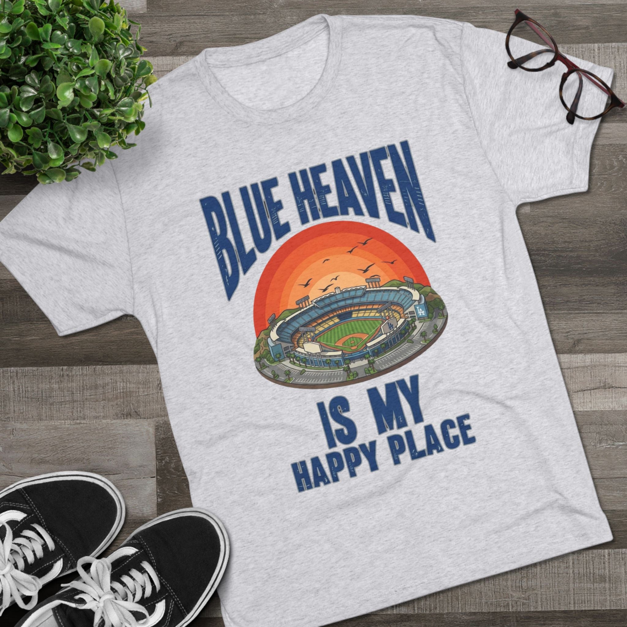 Blue Heaven Is My Happy Place Tee - Tri-Blend Crew T-Shirt
