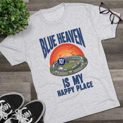 Retro Blue Heaven Is My Happy Place Tee - Tri-Blend Crew T-Shirt