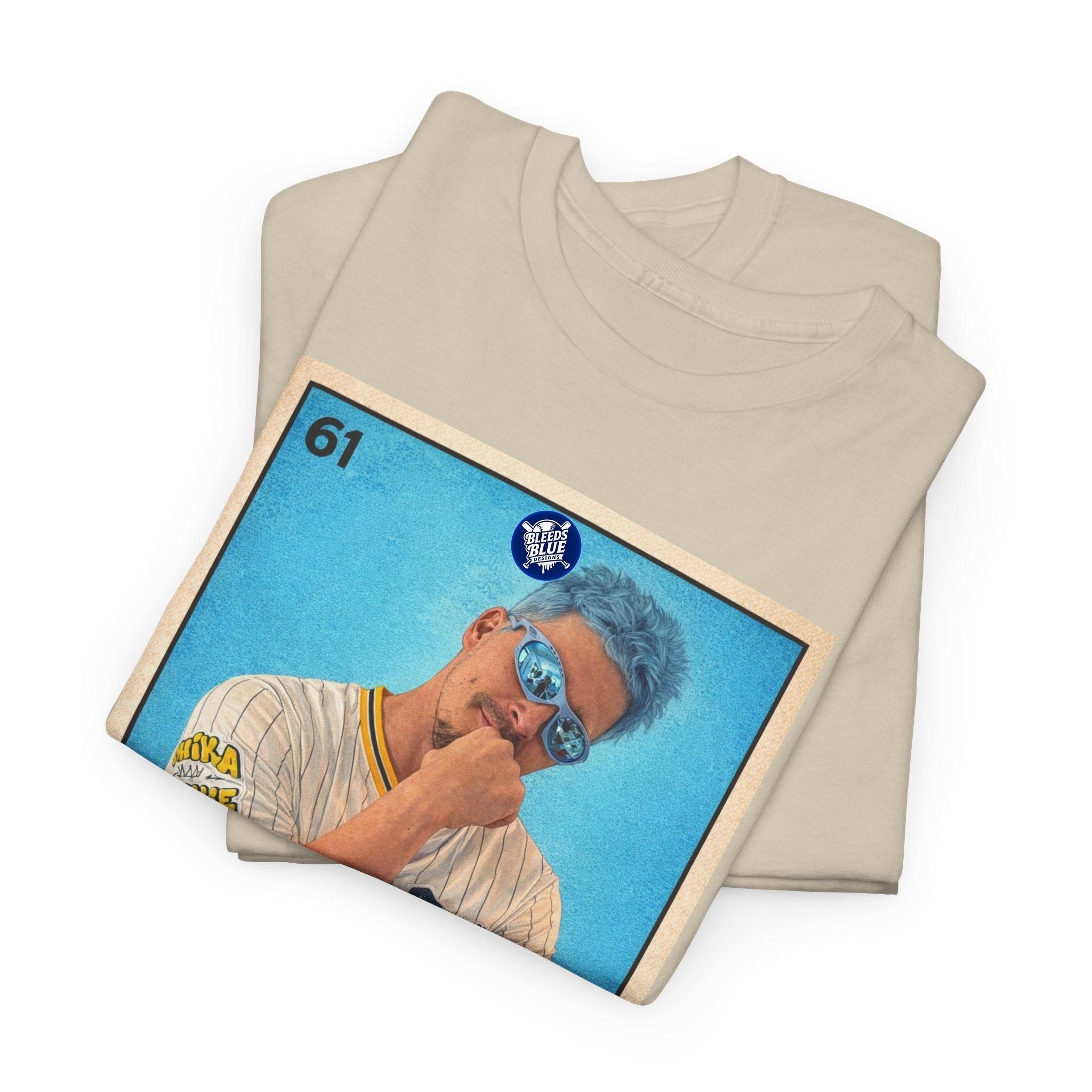 Baseball Card Tee — "Señor Azul" Vintage Player Graphic Shirt