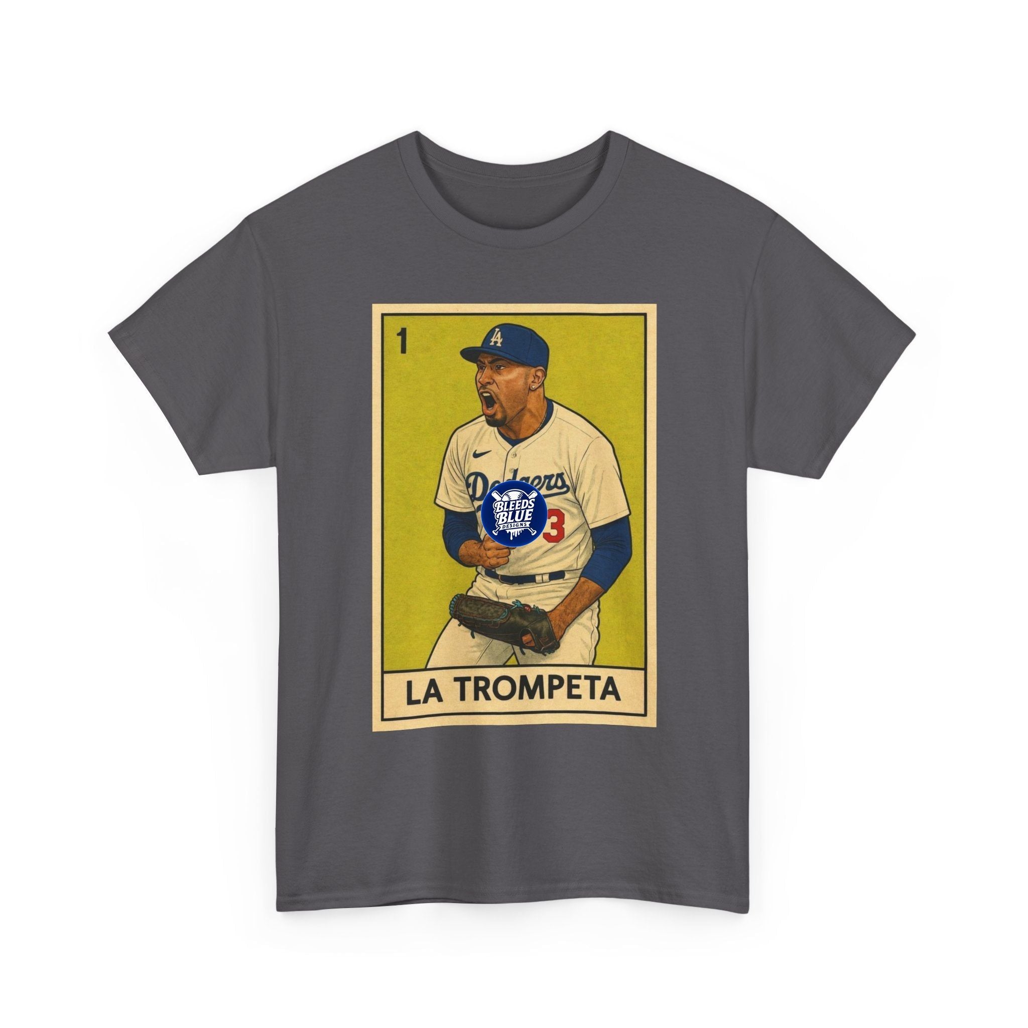 La Trompeta Baseball T-Shirt — Vintage Dodgers Trading Card Design