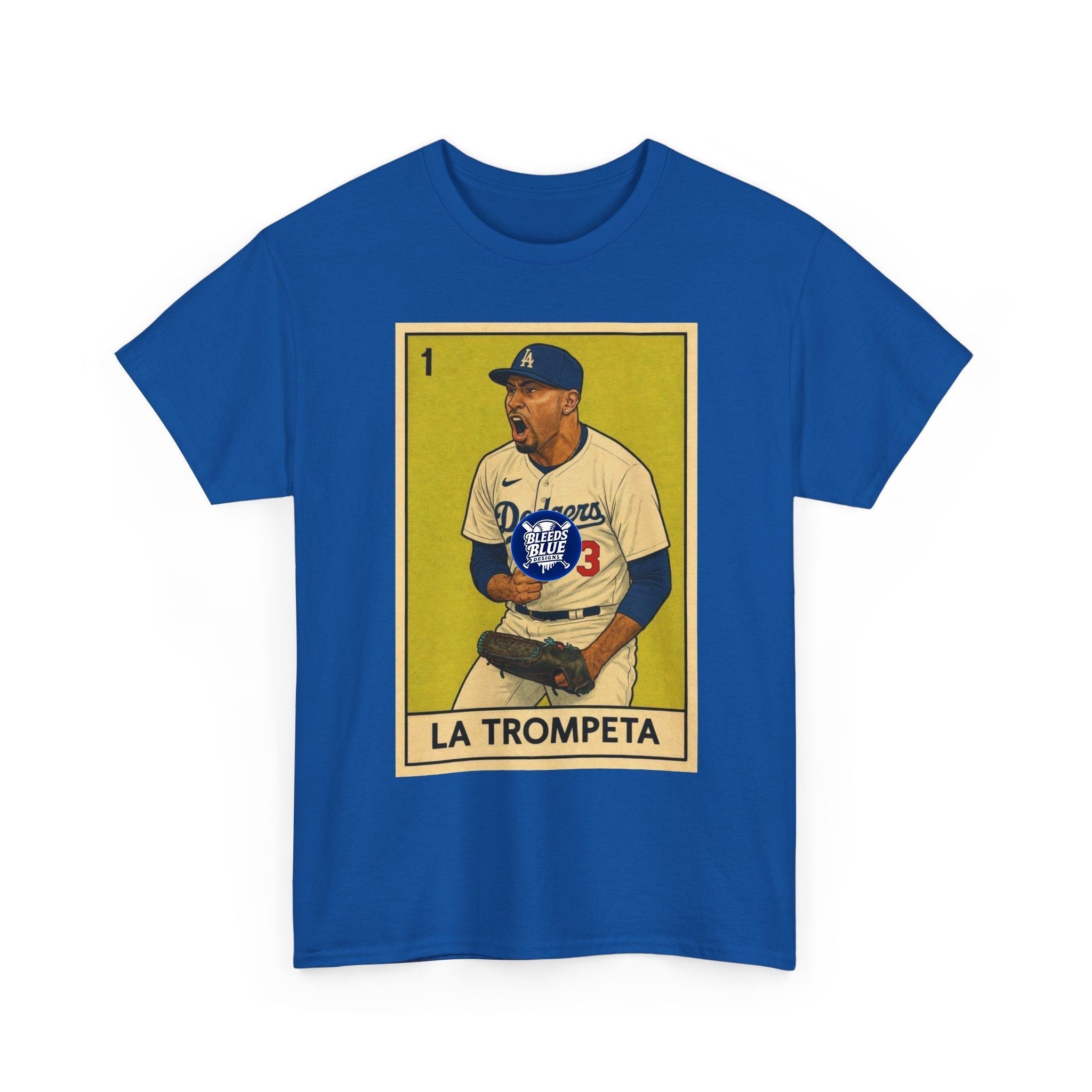 La Trompeta Baseball T-Shirt — Vintage Dodgers Trading Card Design