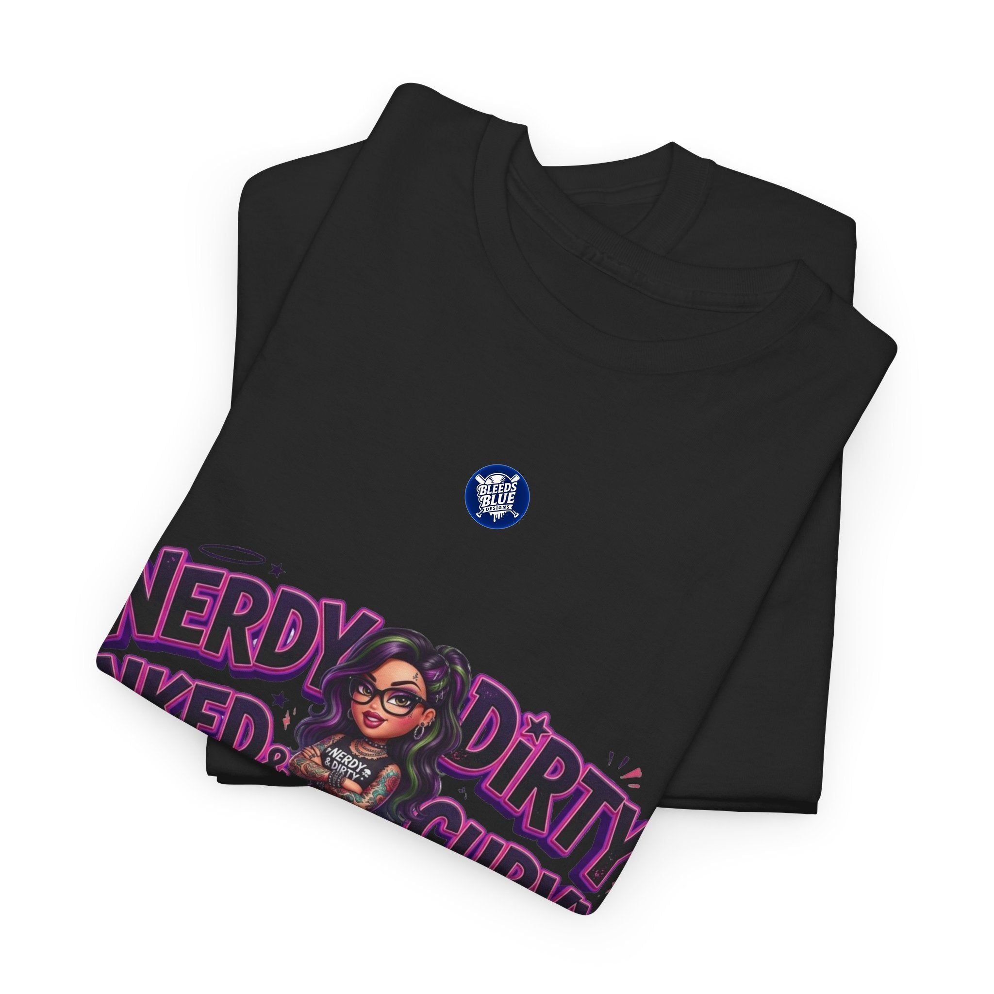 Nerdy Dirty Inked & Curvy T-Shirt — Graphic Tee for Tattooed, Curvy Women