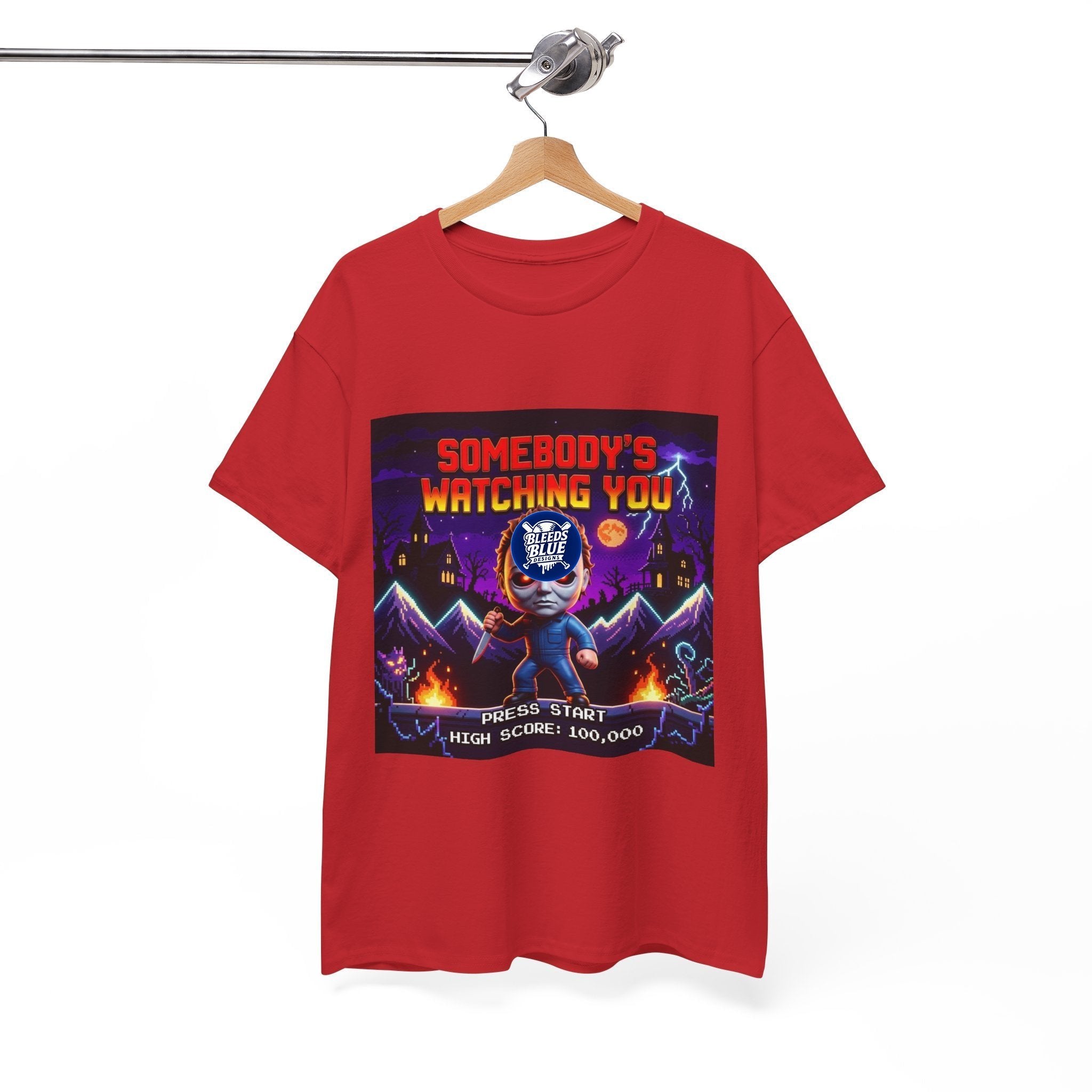 Halloween Somebody's Watching You Jason Retro Arcade Spooky Season T-Shirt
